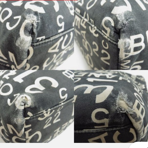 Auth Rare 🦄 CHANEL Black 31 Coco Rue Cambon Canvas Shoulder Tote Bag - Picture 7 of 12